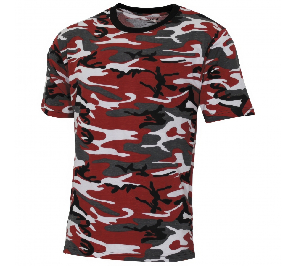 US T-Shirt "Streetstyle" red-camo 140-145 g/m²