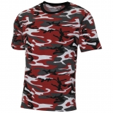 US T-Shirt "Streetstyle" red-camo 140-145 g/m²