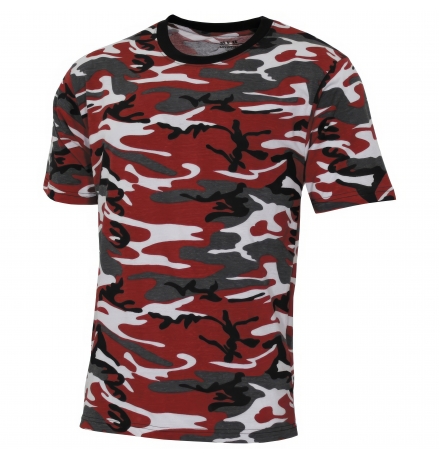 US T-Shirt "Streetstyle" red-camo 140-145 g/m²