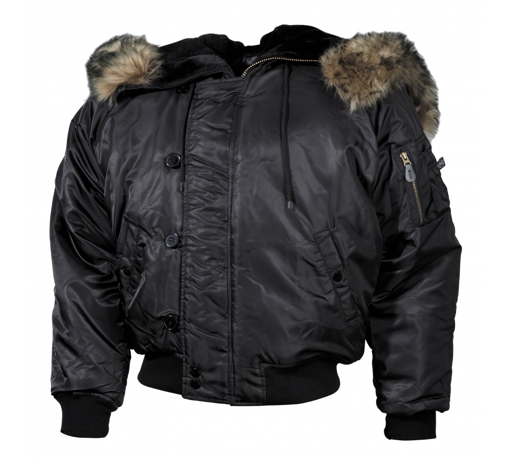 Chaqueta Polar US N2B negra con forro grueso