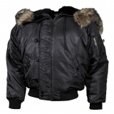 Chaqueta Polar US N2B negra con forro grueso