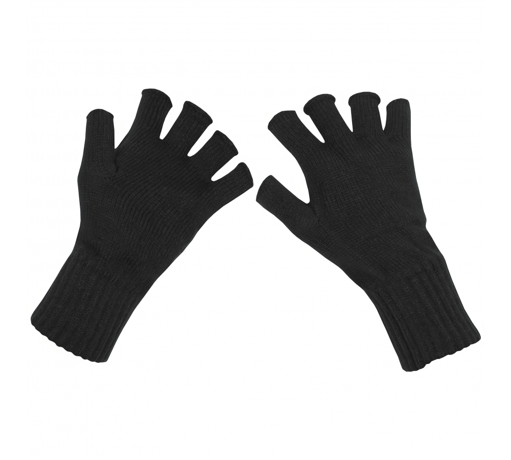 Gants en tricot noirs sans doigts