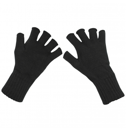 Gants en tricot noirs sans doigts