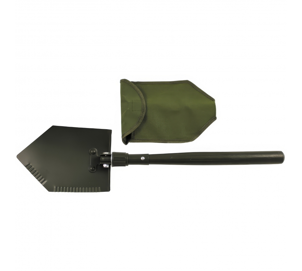 Folding Spade wooden handle 2-part OD green