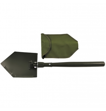 Folding Spade wooden handle 2-part OD green