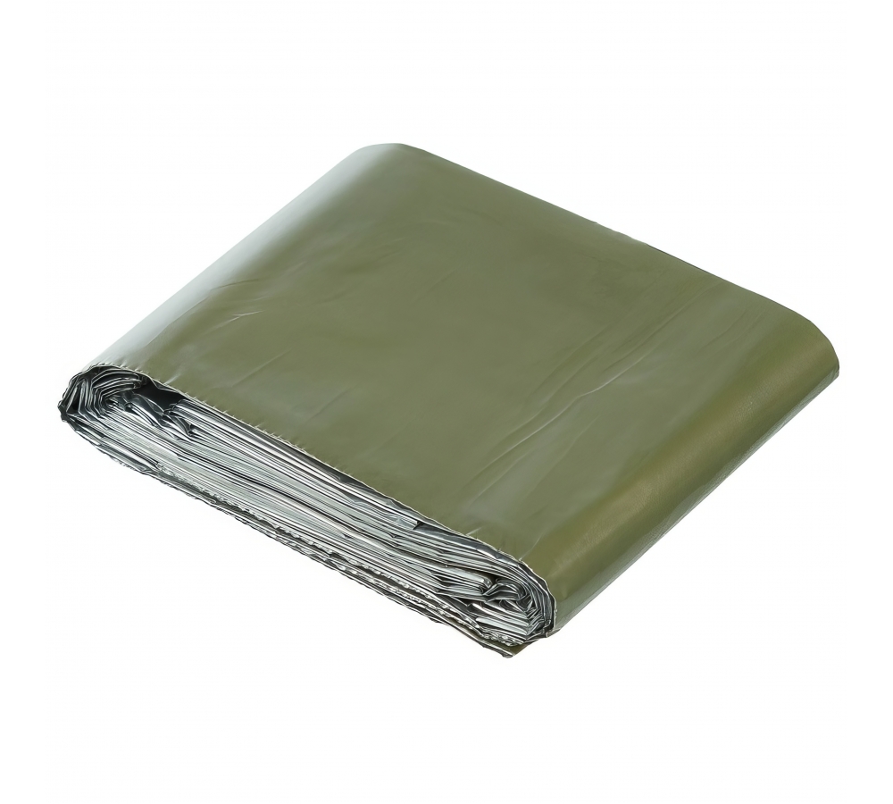 Rettungsdecke silber- und olivfarben beschichtet