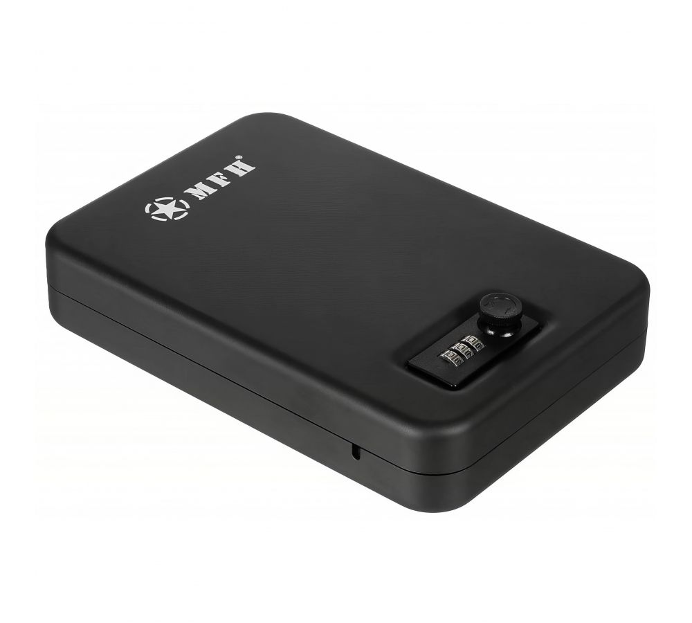 Sicherheitskassette schwarz Metall mit Zahlenschloss