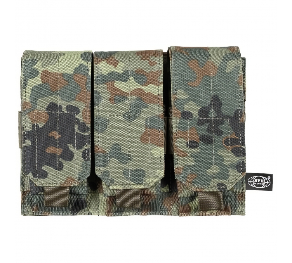 Magazine Pouch triple "MOLLE" flecktarn