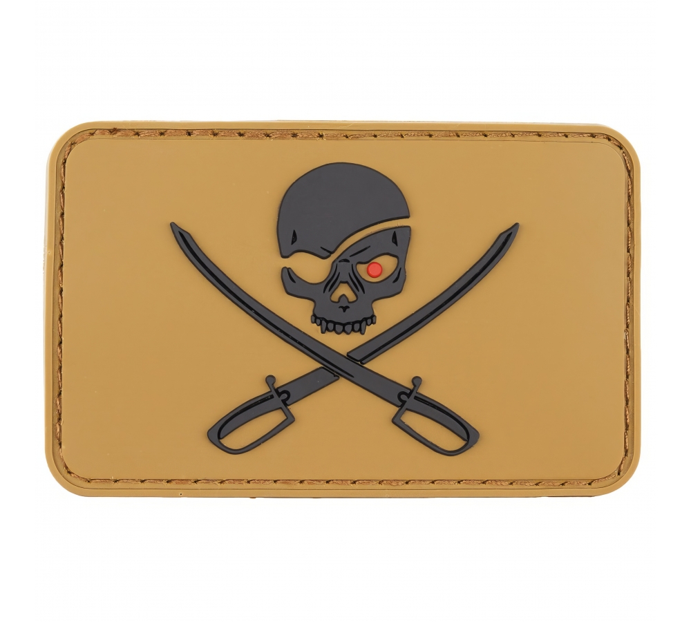 Klettabzeichen 3D "Skull with Swords"coyote tan