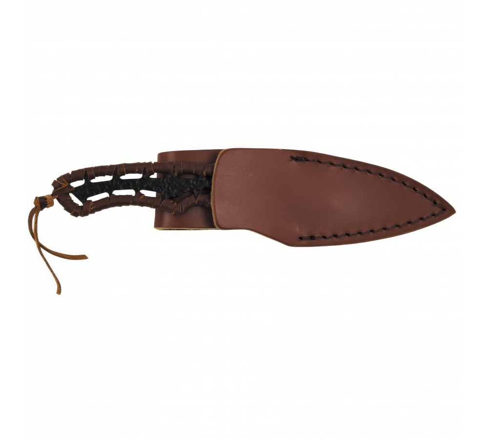 Messer "Büffel II", Griff umwickelt, Lederscheide – FoxOutdoor