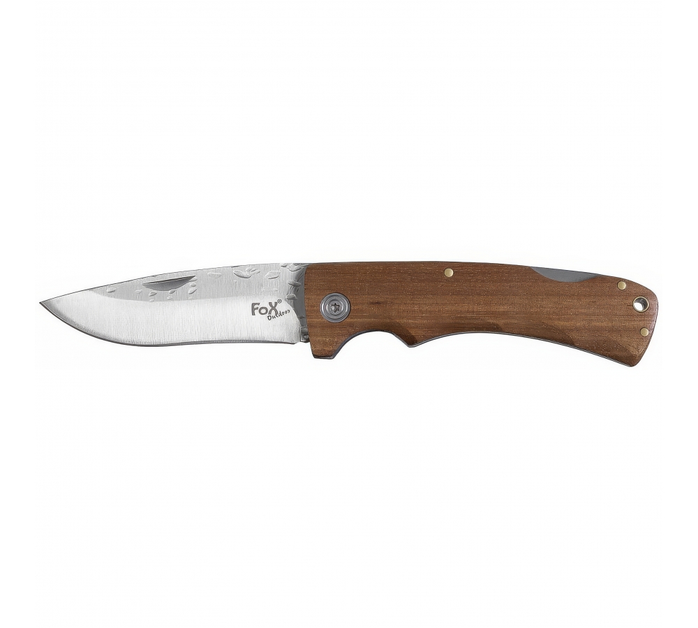 Klappmesser mit Holzgriff und Hammerschlagklinge – FoxOutdoor