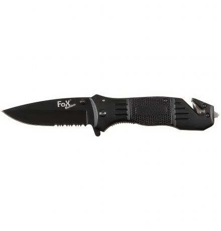 Klappmesser "Rescue", teilw. Wellenschliff, Glasbrecher – FoxOutdoor