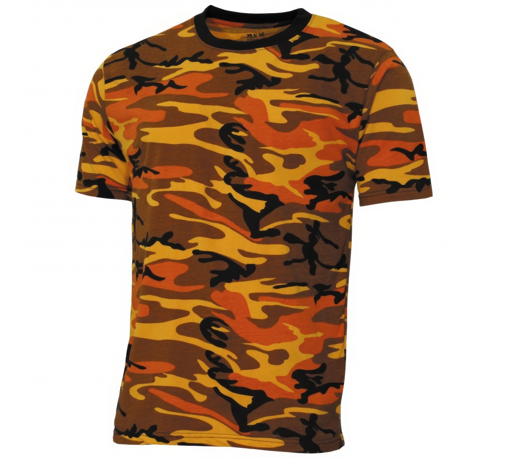 US T-Shirt "Streetstyle" orange-camo 140-145 g/m²