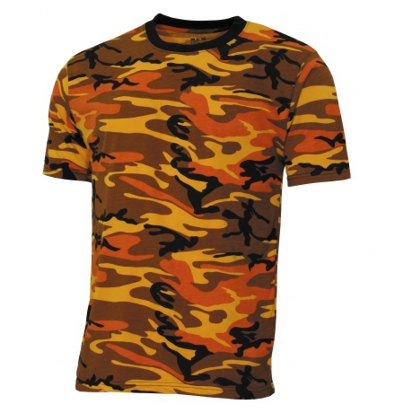 US T-Shirt "Streetstyle" orange-camo 140-145 g/m²