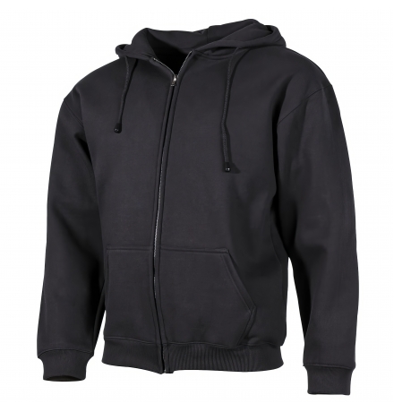 Veste à capuche en sweat 340 g/m² noir