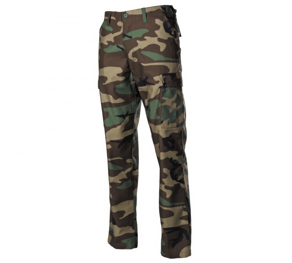 Pantalon de combat MFH US BDU, camouflage Woodland – pour plein air et usage tactique