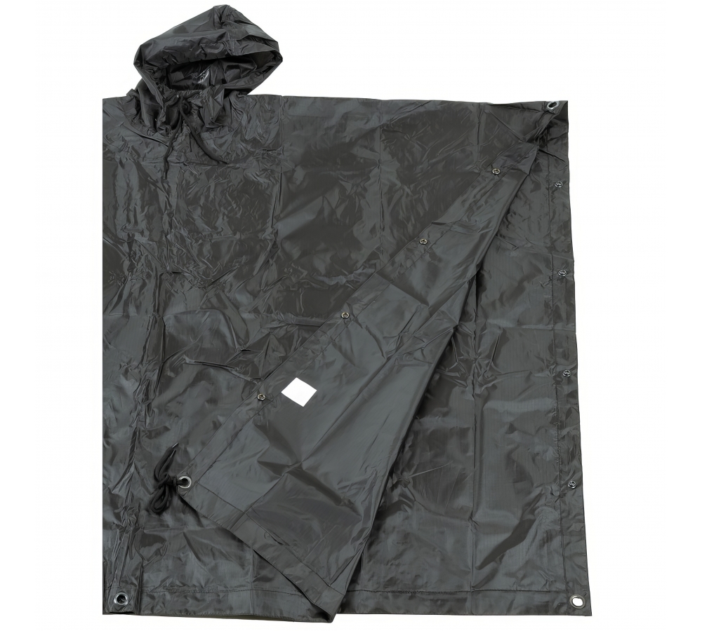 Poncho Rip Stop schwarz ca. 144 x 223 cm