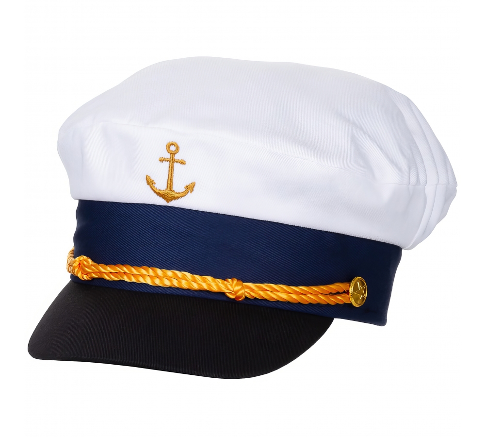 Marineschirmmütze Anker gold bestickt