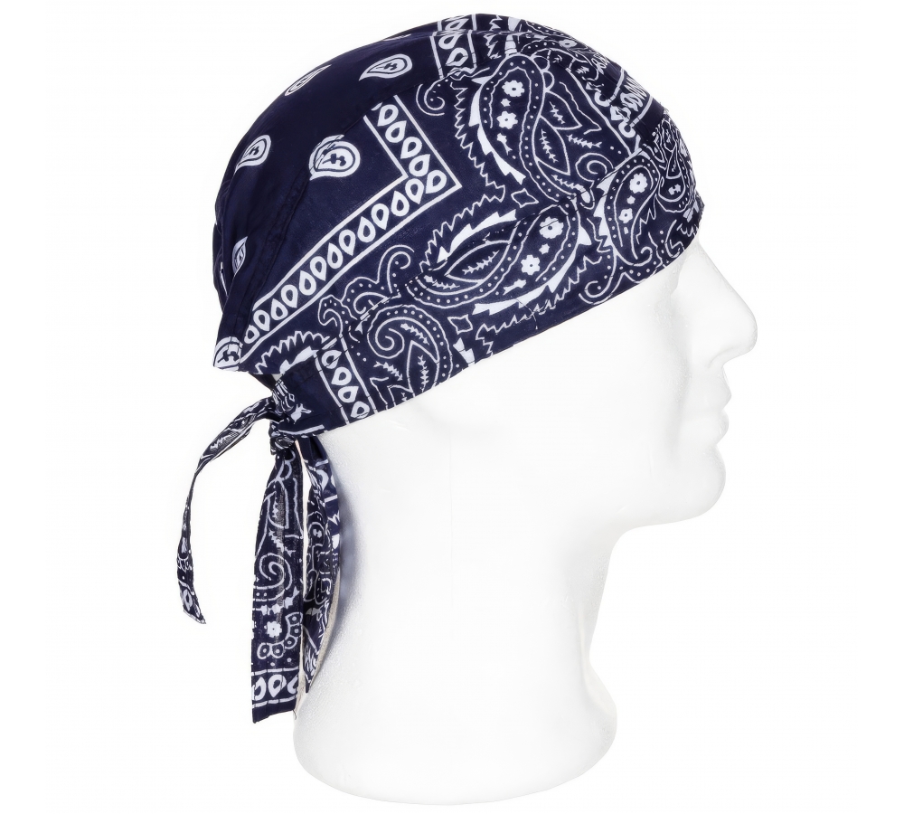 Headwrap paisley-navyblau