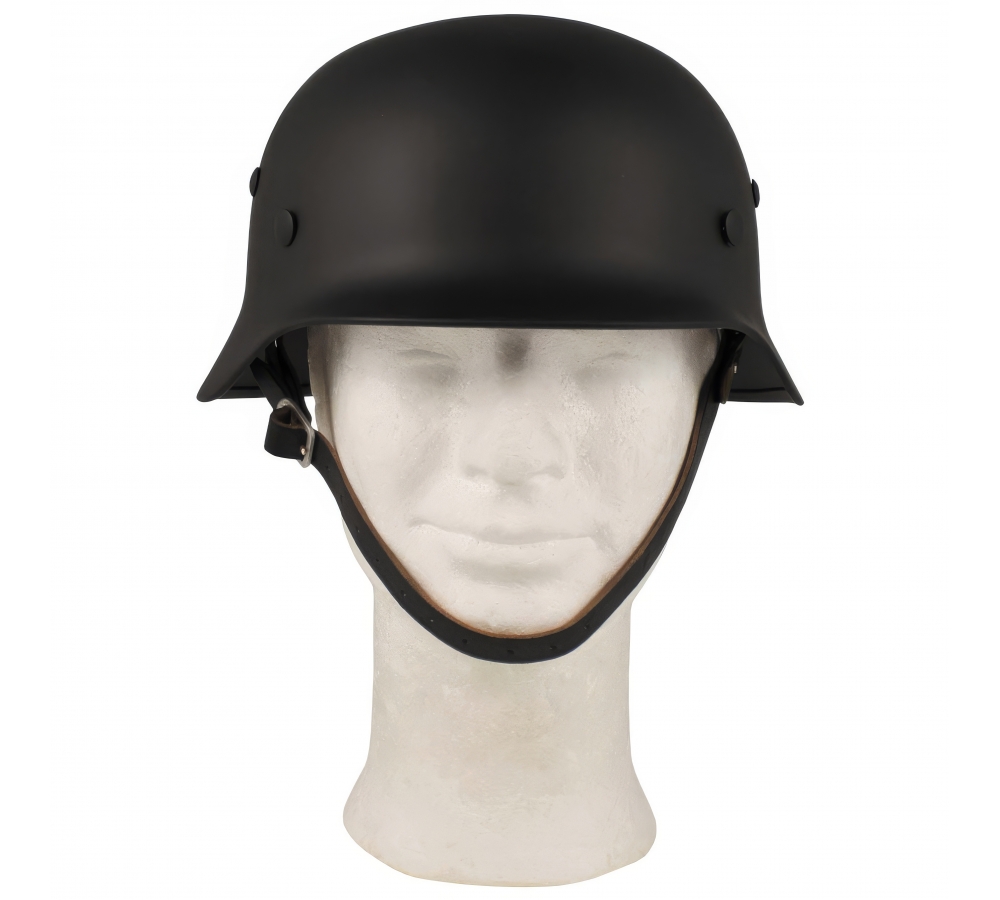 Stahlhelm WW II schwarz mit Leder-Innenteil