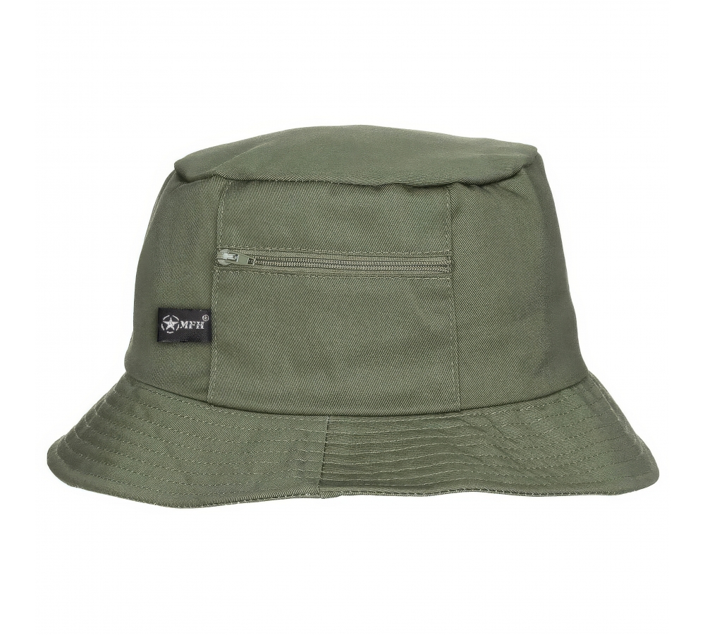 Schlapphut (Fischermütze) kleine Seitentasche oliv