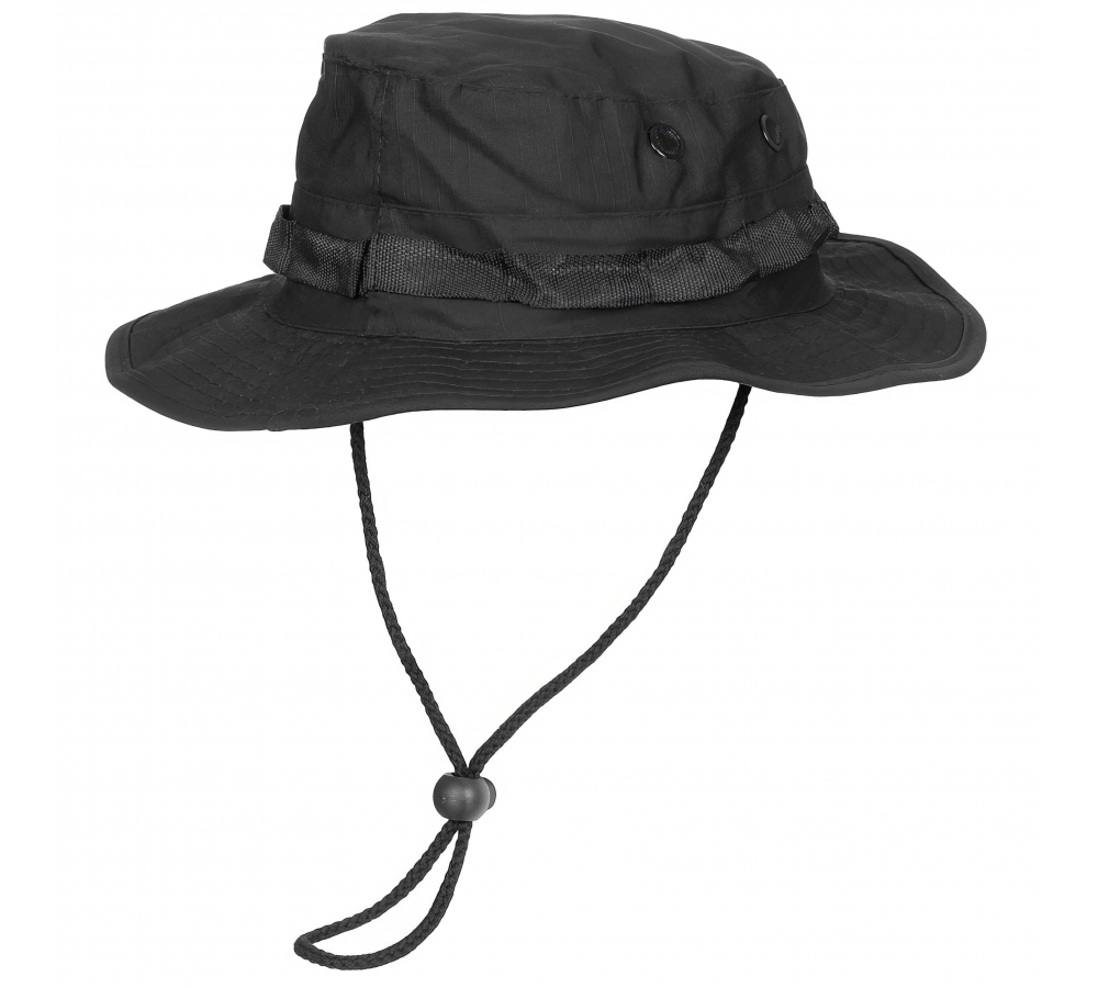 US GI Buschhut mit Kinnband GI Boonie Rip Stop schwarz