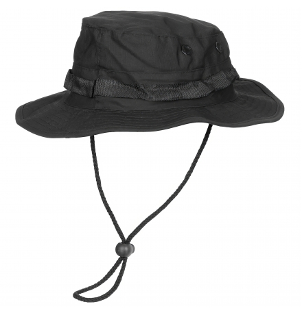 US GI Buschhut mit Kinnband GI Boonie Rip Stop schwarz