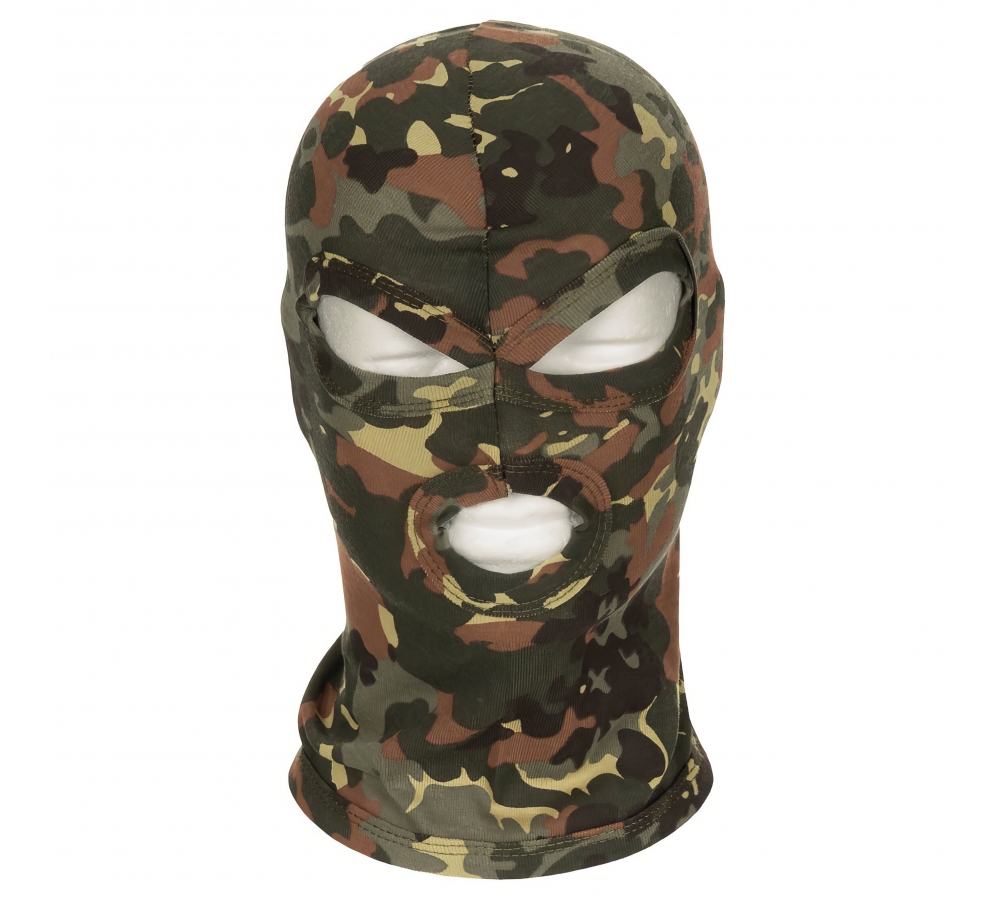 Balaclava 3-Loch dünn flecktarn 100 % Baumwolle