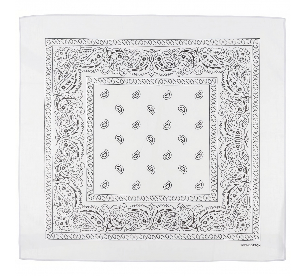 Bandana weiß-schwarz ca. 55 x 55 cm Baumwolle