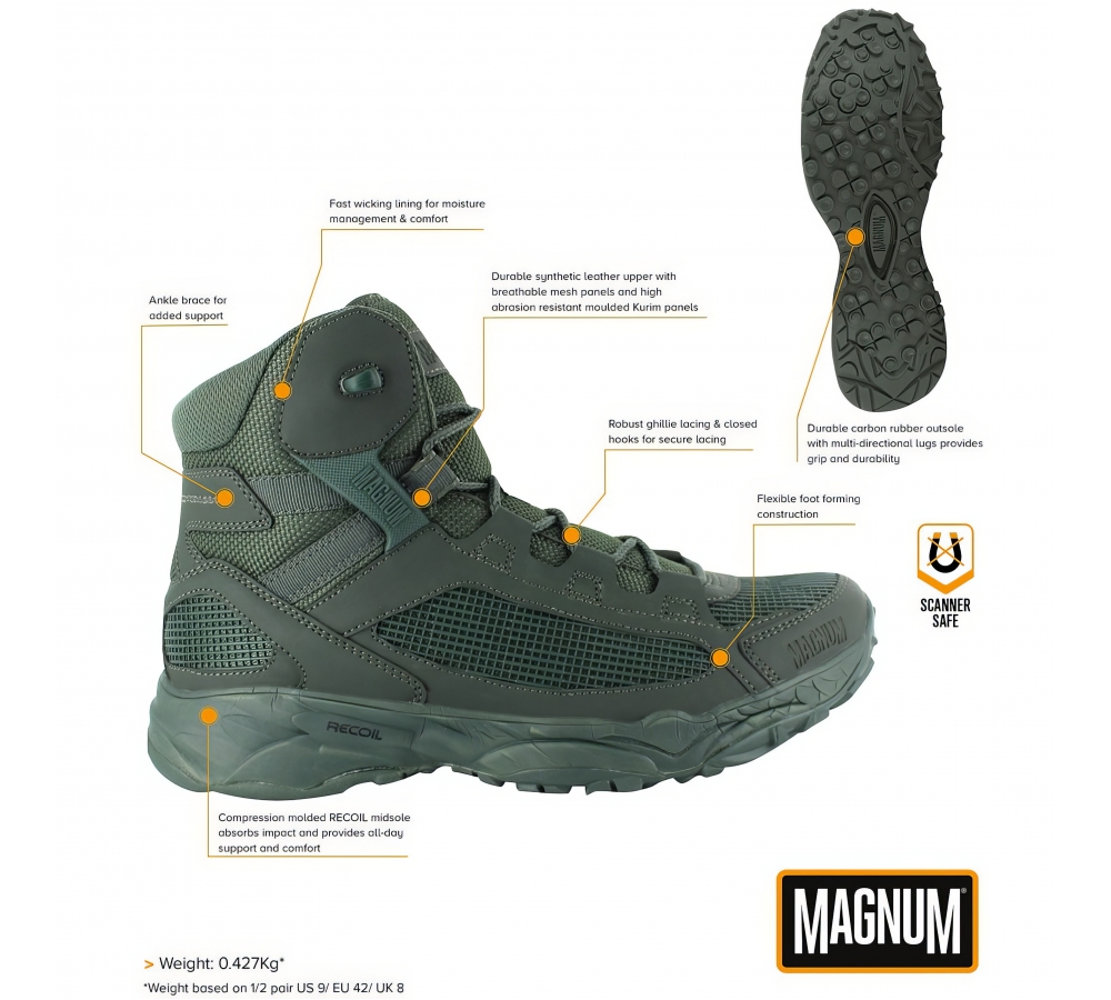 Botas de intervención MAGNUM Assault Tactical 5.0 olivo