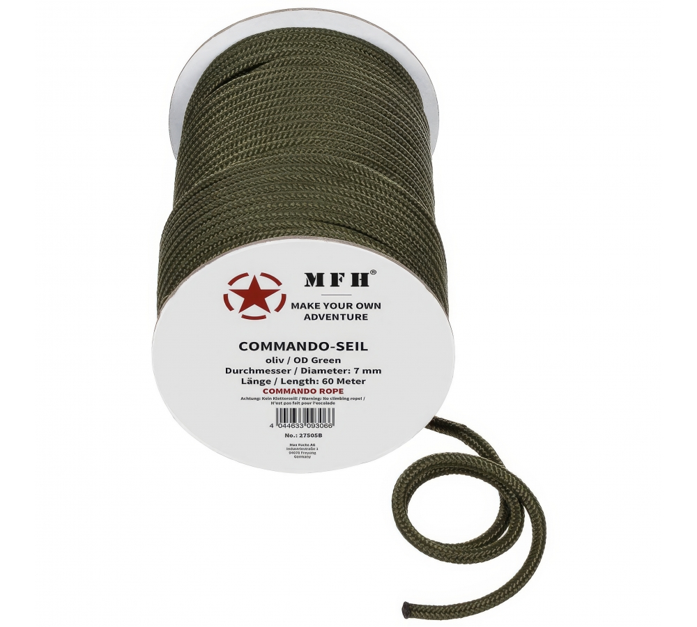 Seil oliv 7 mm 60 Meter