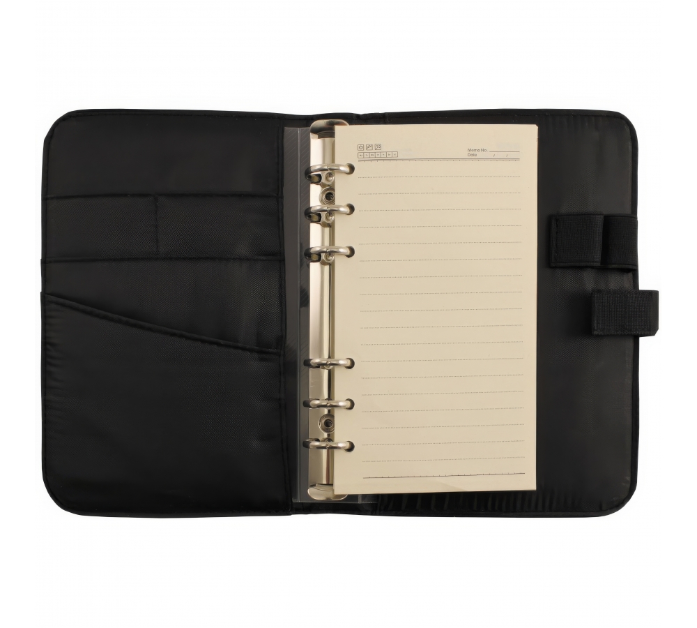 Planner A6, black, with patch panel, MFH