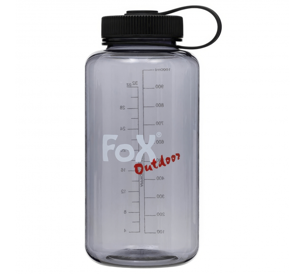 Trinkflasche, Weithals, Tritan, Grau, 1 l, FoxOutdoor