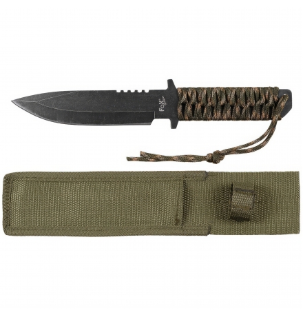 Messer, feststehende Klinge, tarn, Griff umwickelt – FoxOutdoor