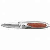 Klappmesser, Einhand, silber, Holzeinlage – FoxOutdoor