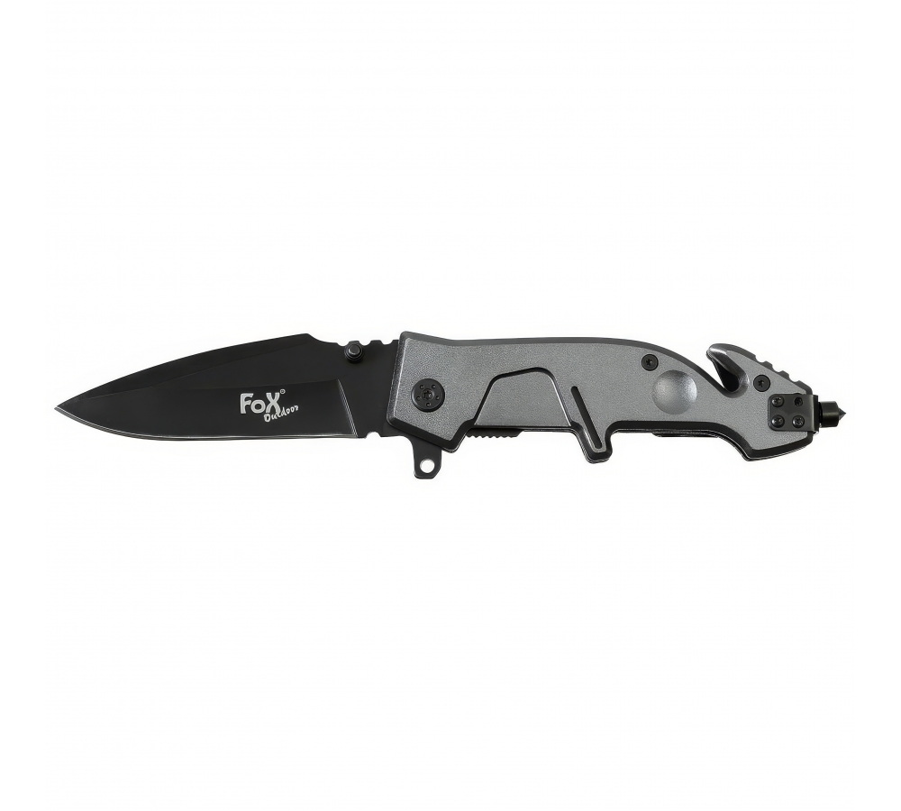 Klappmesser, Metallgriff, schwarz – FoxOutdoor