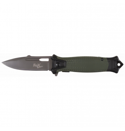 Klappmesser "Snake", oliv, Flipper, Glasbrecher, 9,5 cm – FoxOutdoor