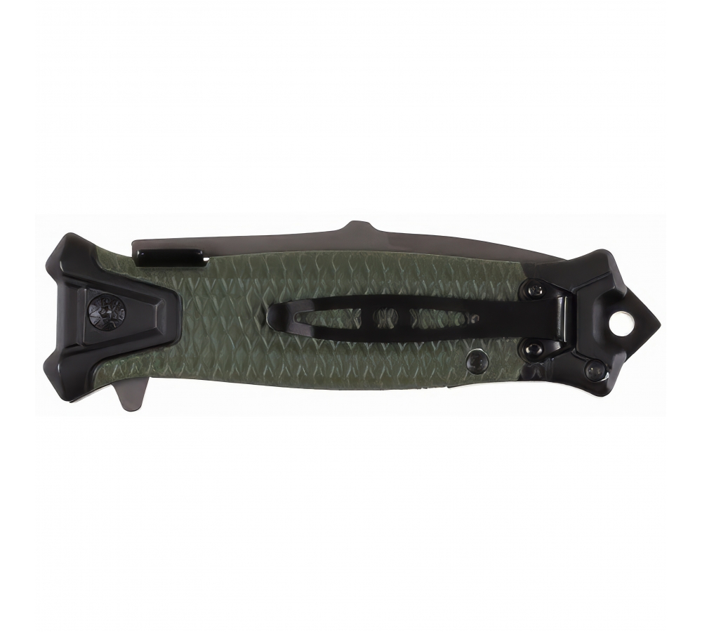 Klappmesser "Snake", oliv, Flipper, Glasbrecher, 9,5 cm – FoxOutdoor