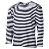 Camisa de la Marina Rusa blanco-azul de manga larga invierno