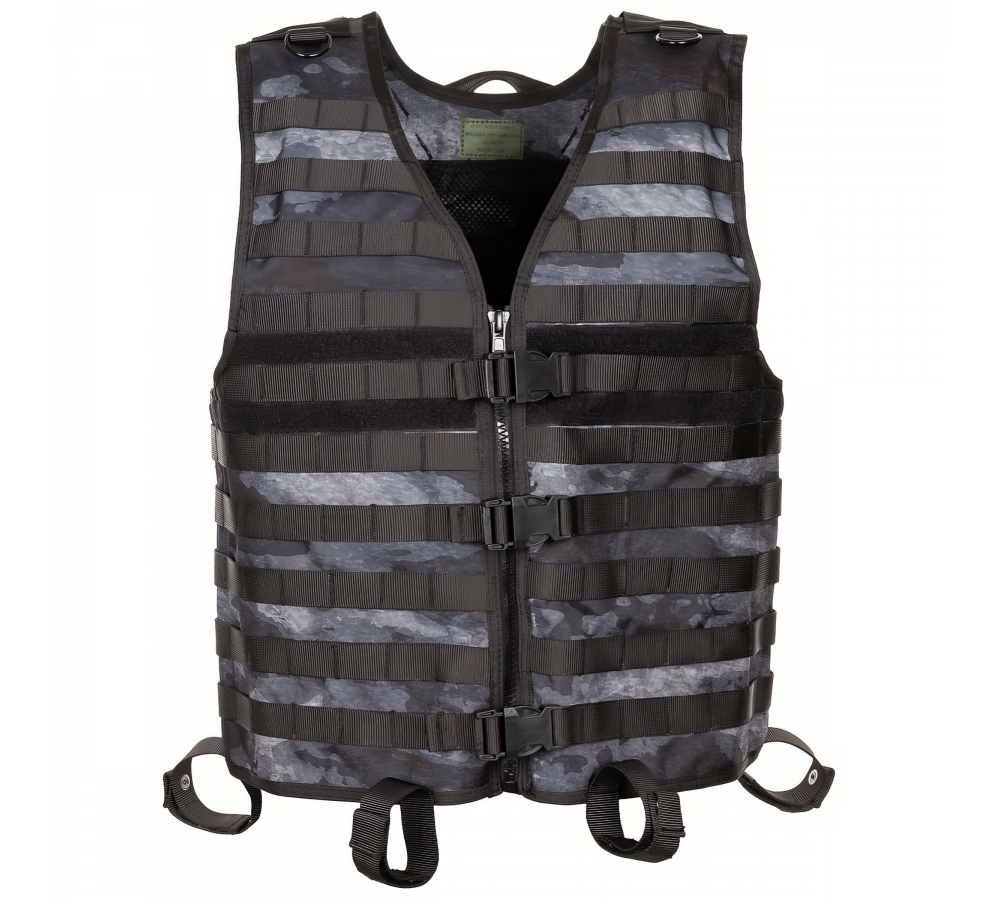 MFH Taktische MOLLE-Weste, leicht – HDT Camo LE für Airsoft, Paintball & Outdoor-Einsätze