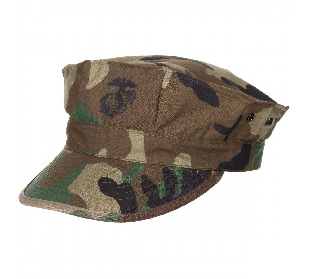 US Cap "USMC" Rip Stop woodland Marine-Corps-Druck
