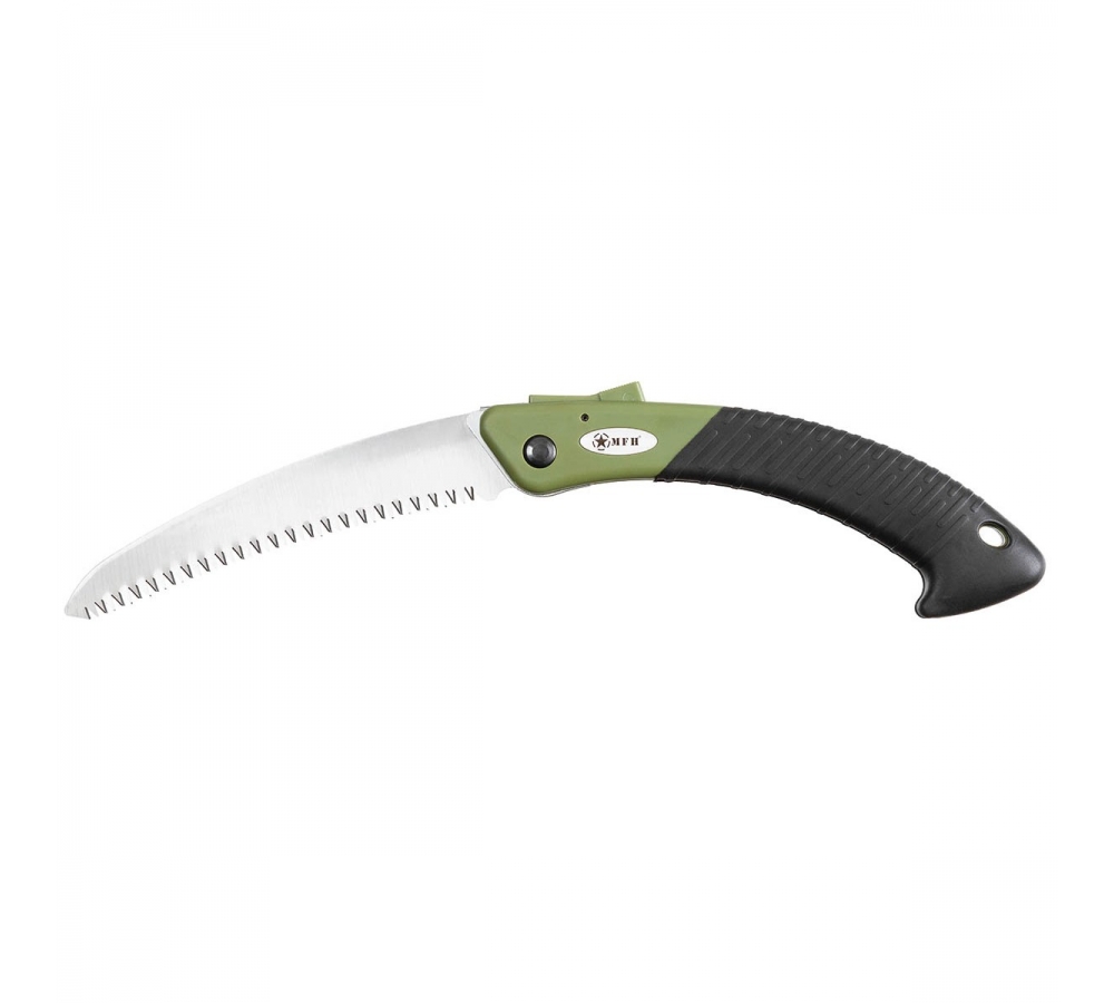 Sega Pieghevole, Lama Curva, Acciaio per Utensili, Manico Gomma, 17 cm – MFH