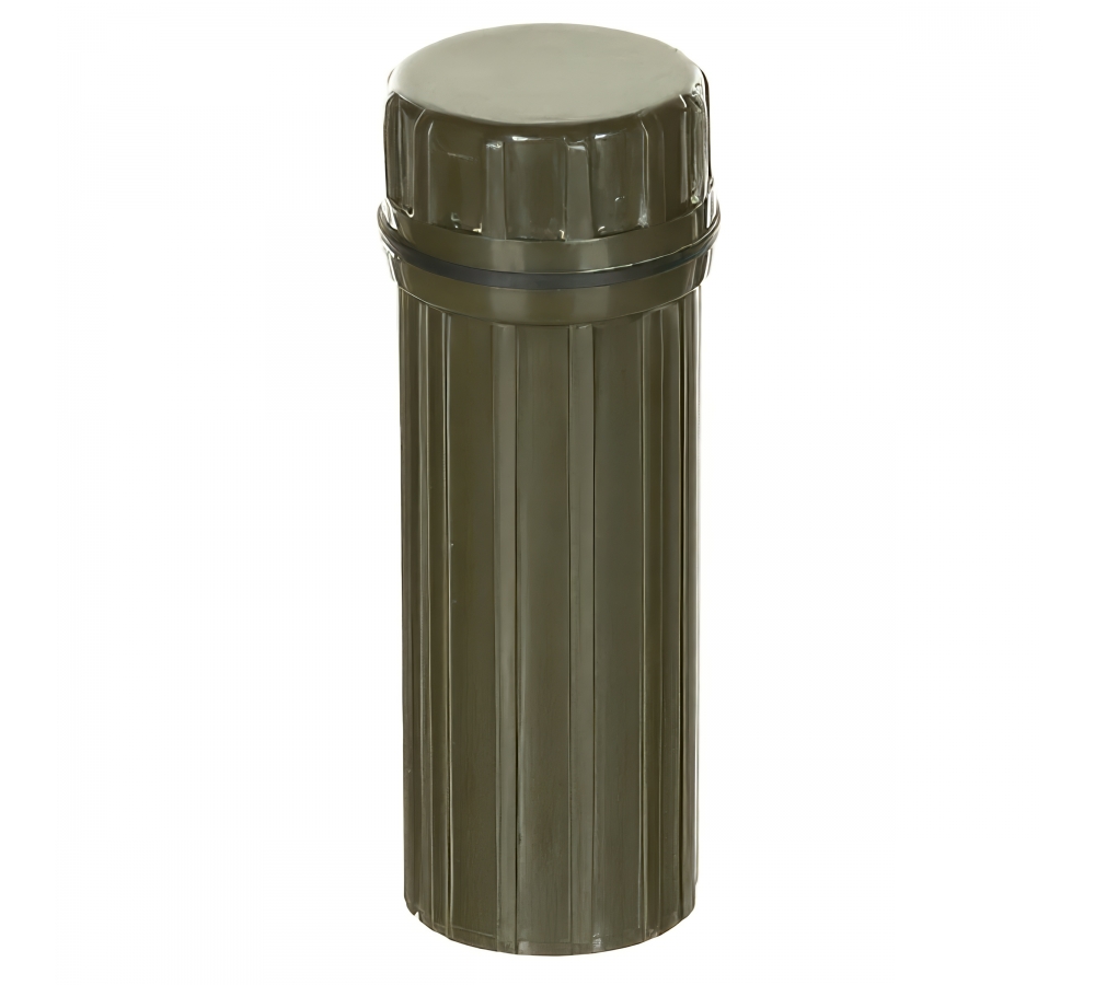 Fox Outdoor wasserdichte Box, olivgrün, mit Spiegel, Kunststoff, Angelhaken & Feuerstarter