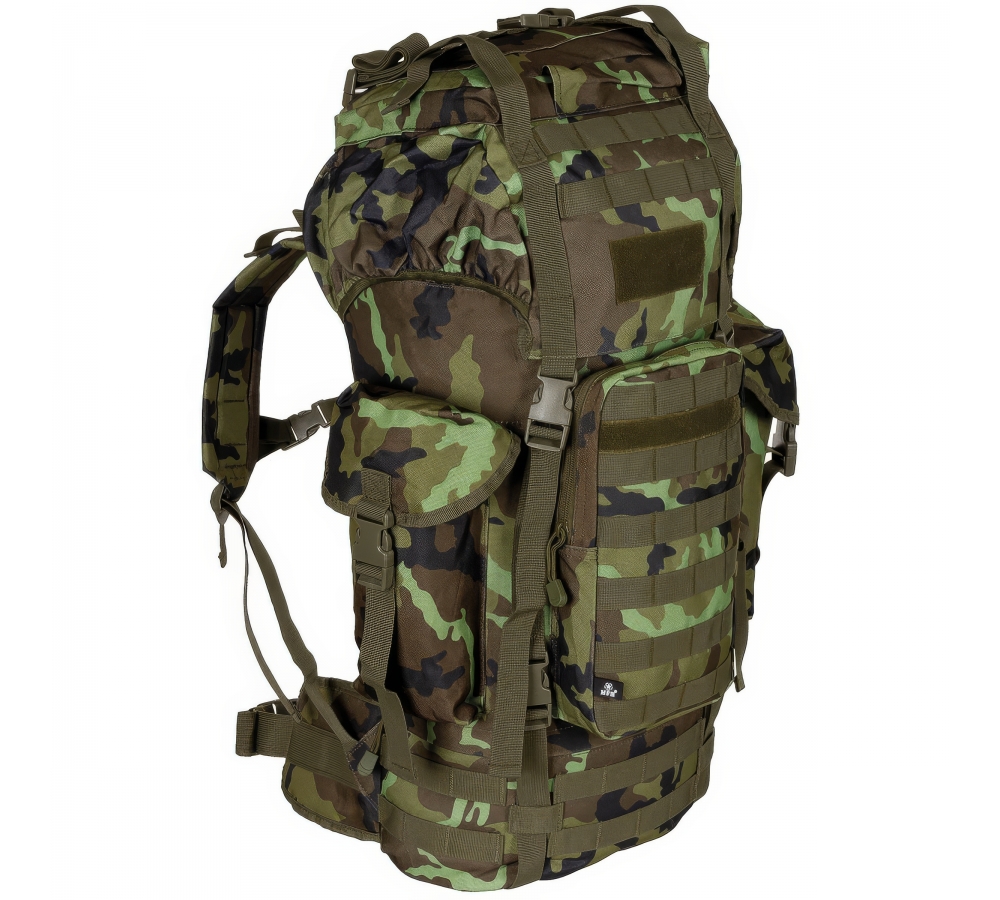 BW Savaş Sırt Çantası MOLLE 65 l alüminyum çubuk M95 CZ kamuflaj