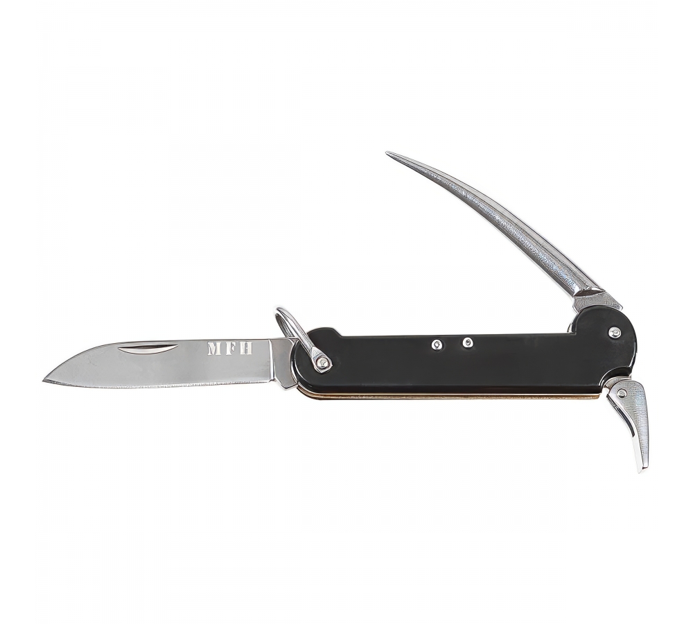 Messer "Marine", Bordmesser mit Marlspieker, schwarz, BW