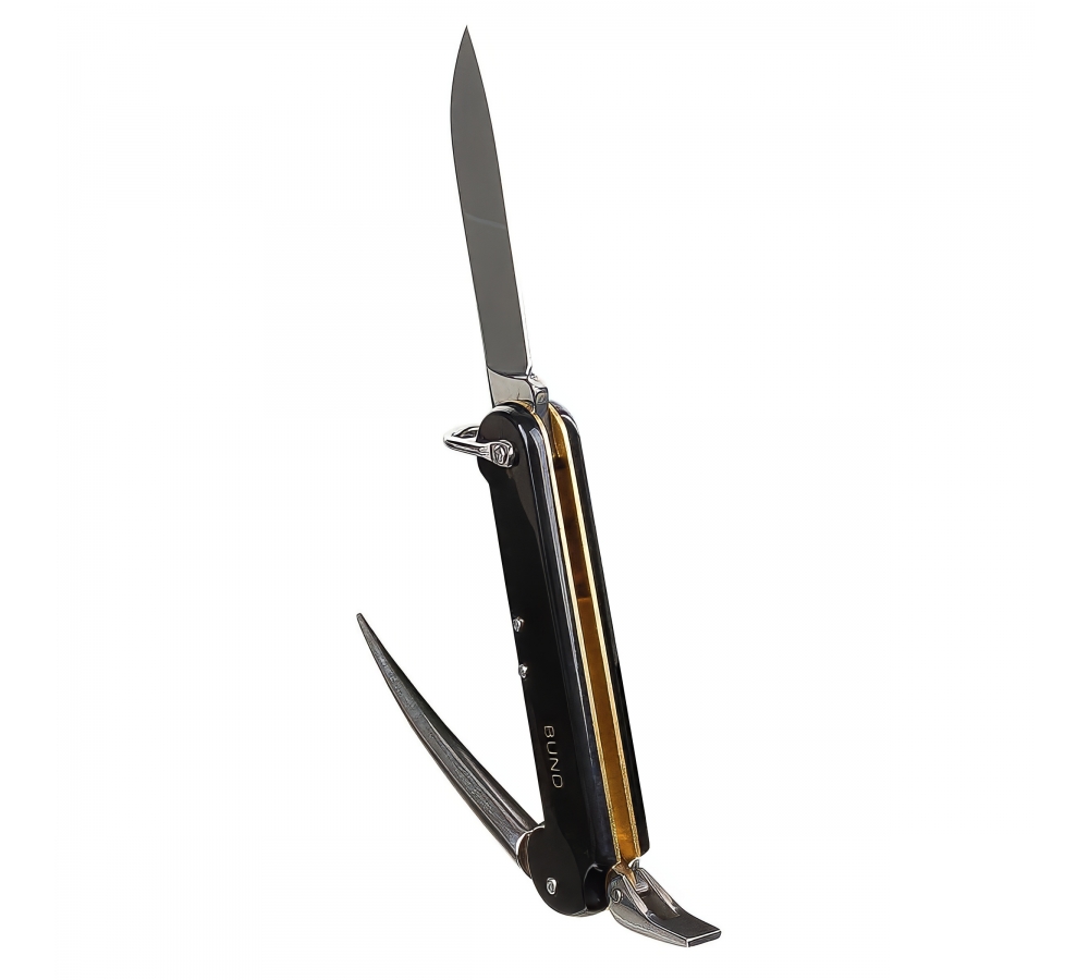 Messer "Marine", Bordmesser mit Marlspieker, schwarz, BW