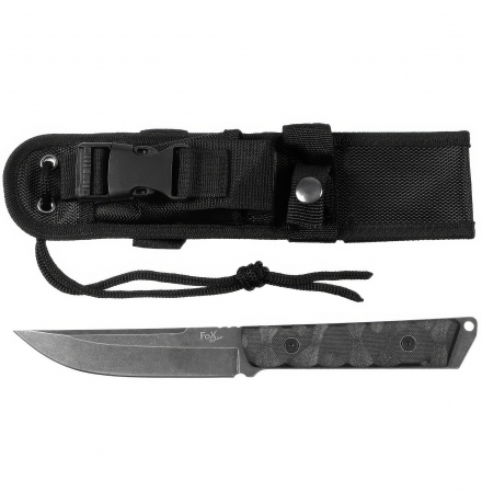 Taktisches Messer, schwarz, G10-Griff, Scheide – FoxOutdoor