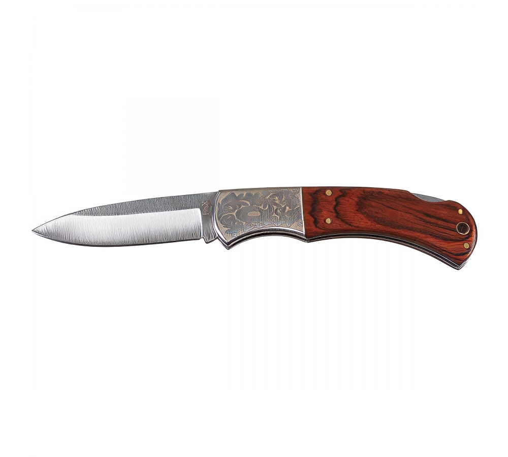 Klappmesser mit Holzgriff und Verzierung – FoxOutdoor