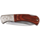 Klappmesser mit Holzgriff und Verzierung – FoxOutdoor