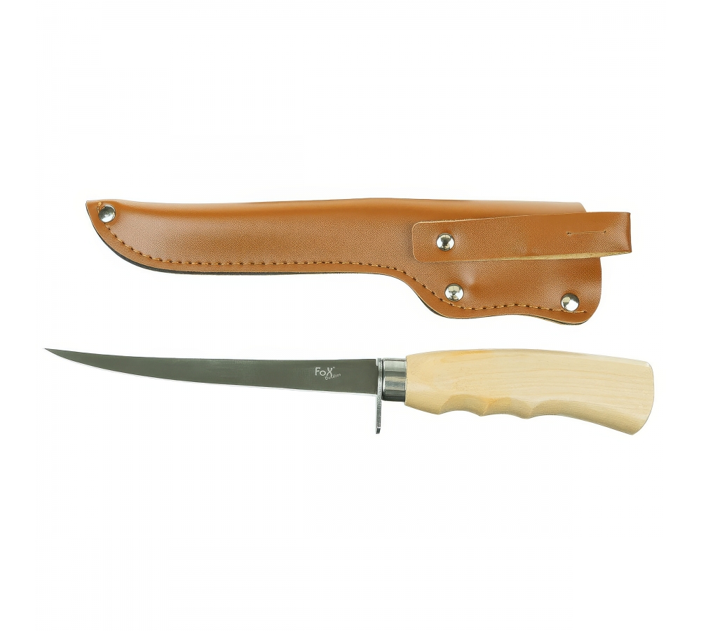 Filetiermesser "Classic" mit Birkenholzgriff, Scheide – FoxOutdoor